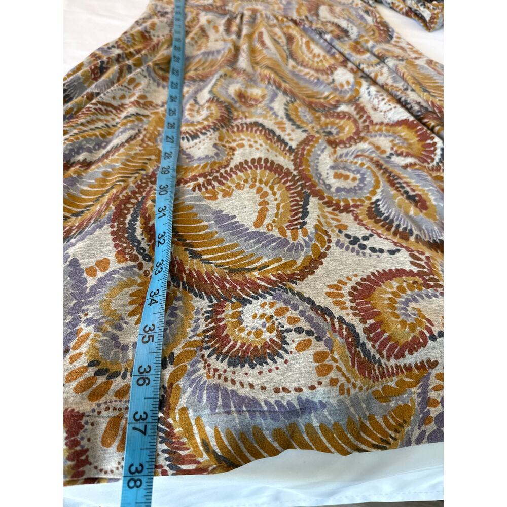 Ric Rac by Anthropologie Paisley Midi Dress Earth Tones Size Small - Picture 9 of 11